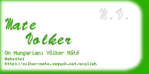 mate volker business card